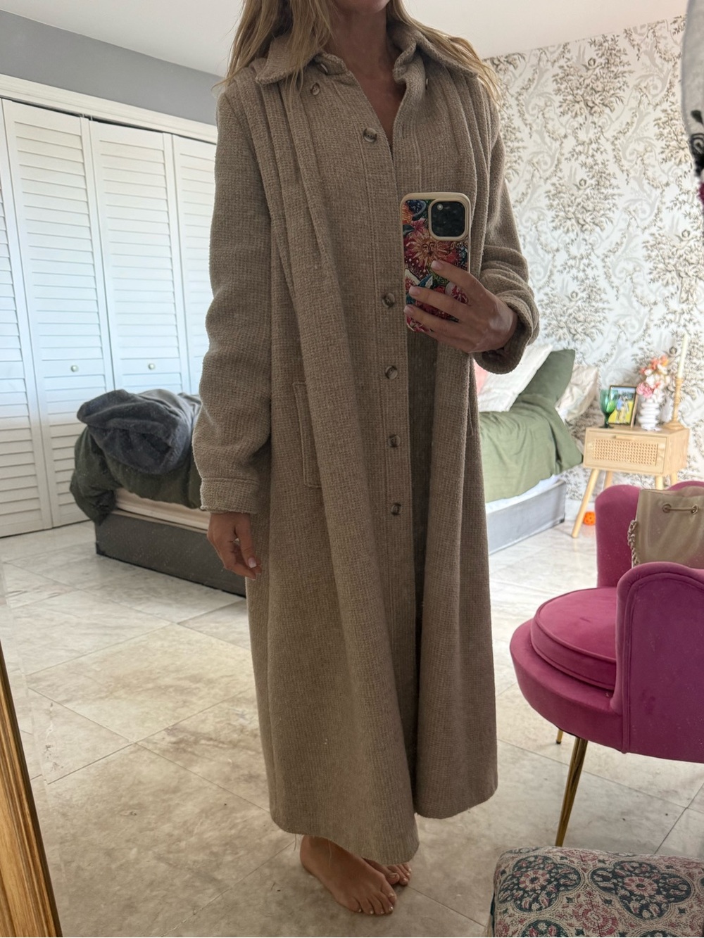 Vintage The Limited late 80s/early 90s Long Wool Blend Oatmeal Taupe Maxi Coat